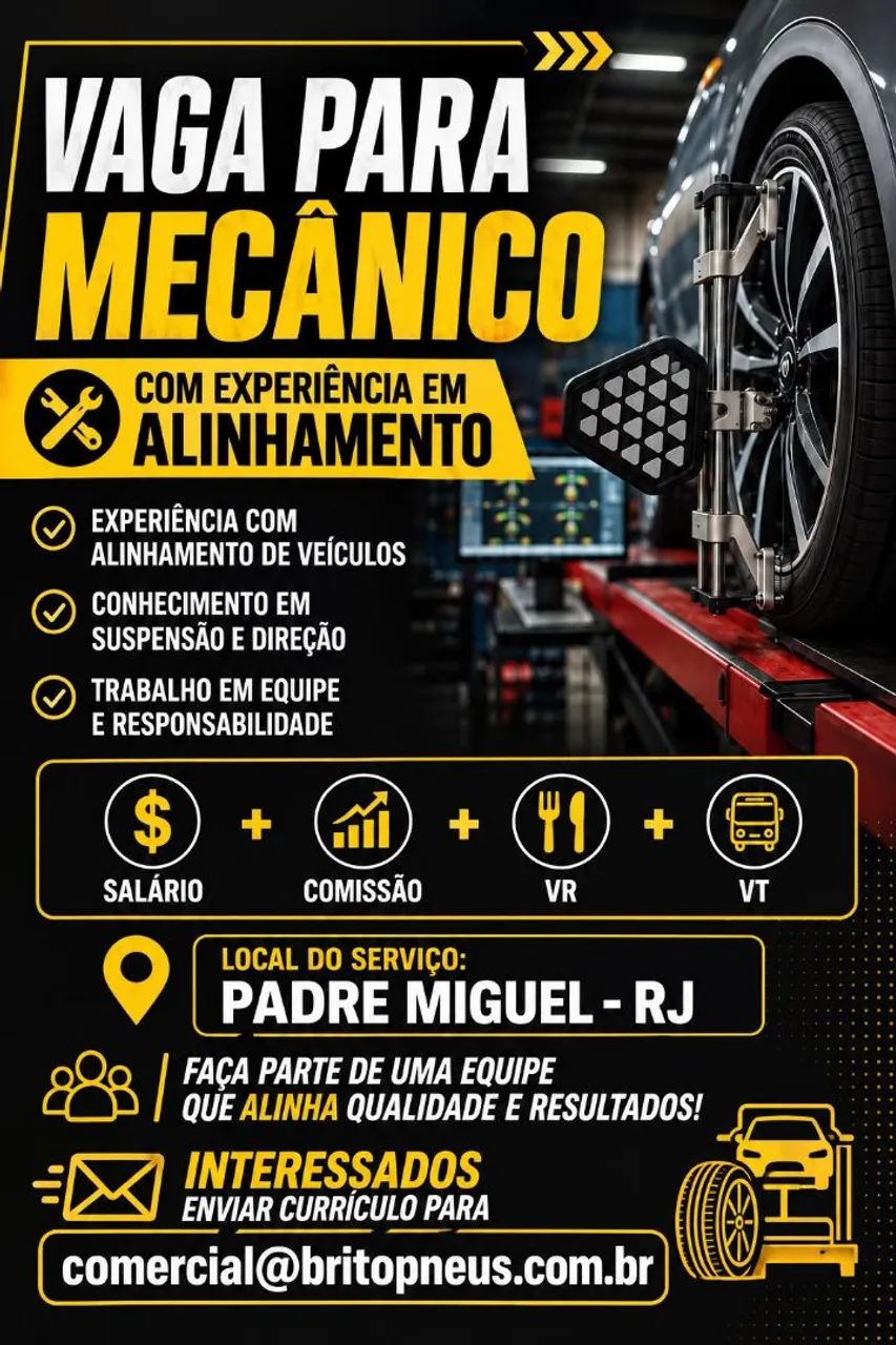 VAGA PARA MECÂNICO 