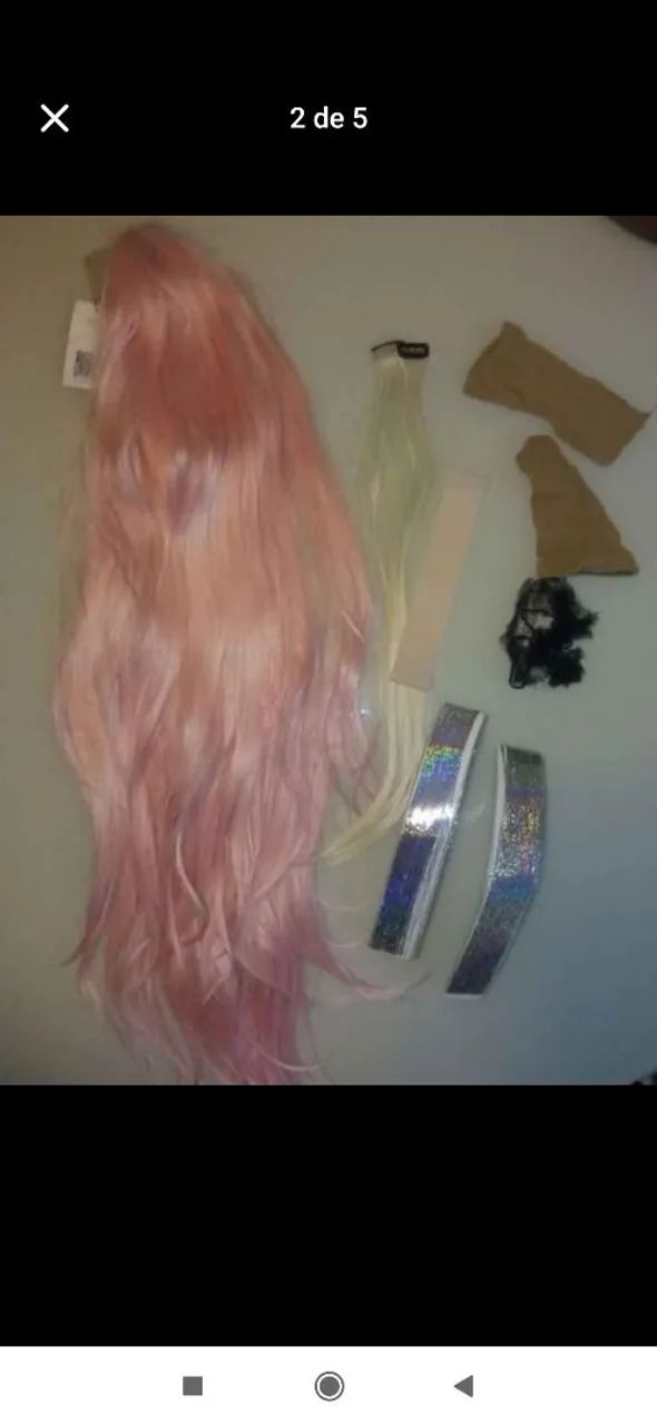 peruca wigbeens fergie rosa 80cm - Foto 5