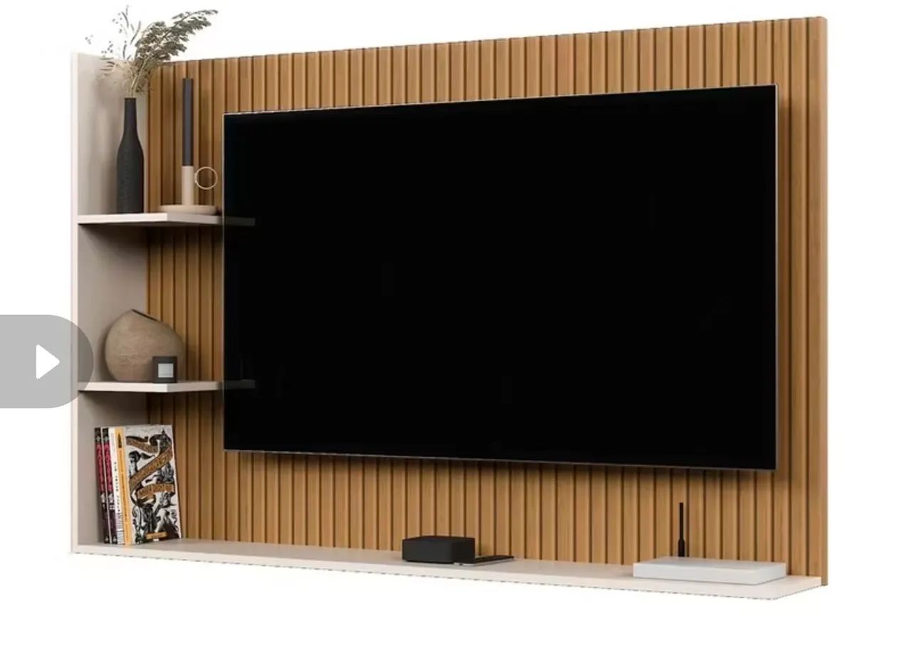 Painel Para TV 50 Polegadas Retro Nicho e Prateleira Rack Suspenso Modelo Berlim  - Foto 2