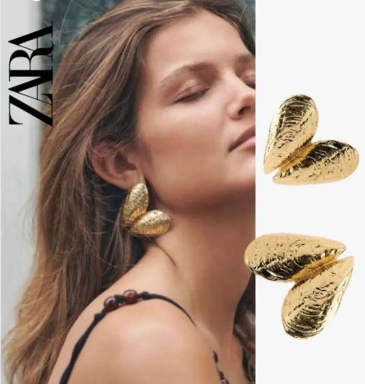 Brinco Zara novo de concha dourado  - Foto 5