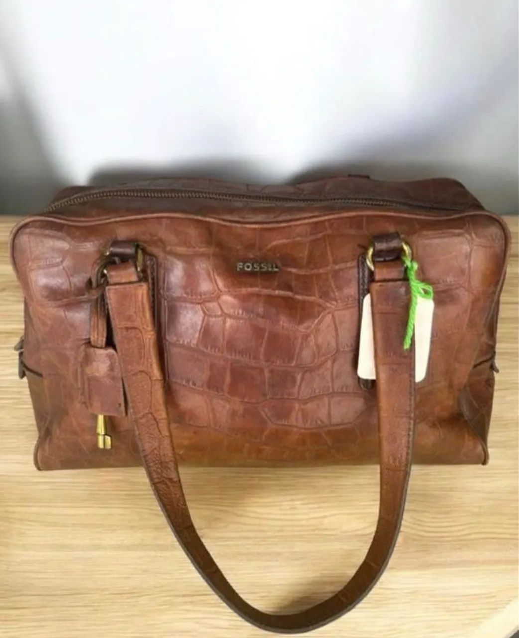 BOLSA FOSSIL ORIGINAL COURO CROCO - Foto 3