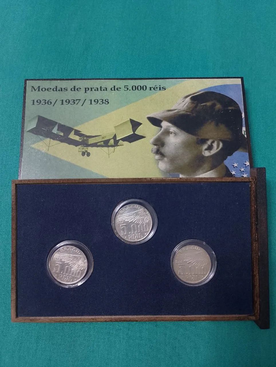 Estojo 3 Moedas de Prata Santos Dumont 1936 -1937 e 1838 - Foto 2