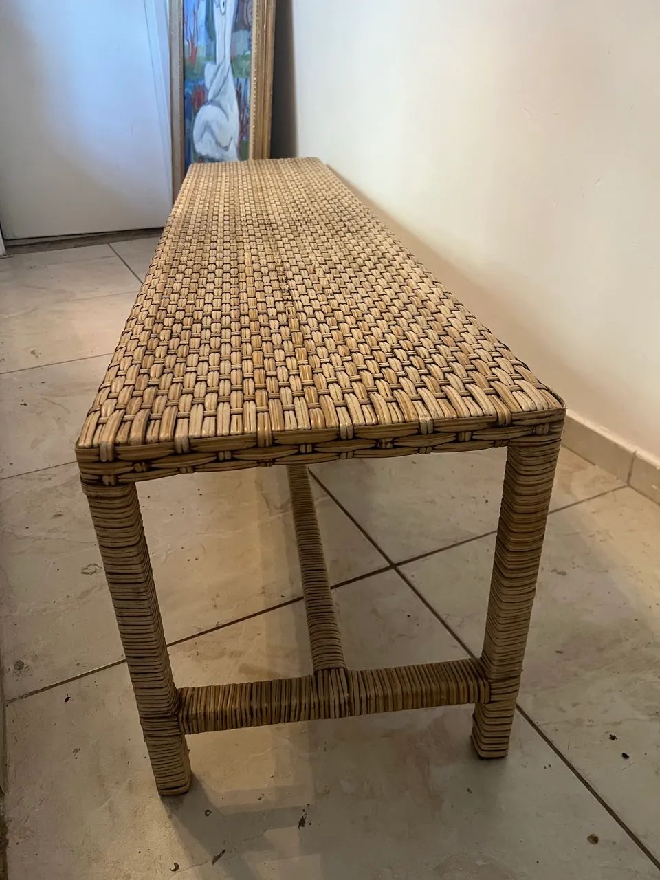 Banco grande rattan 