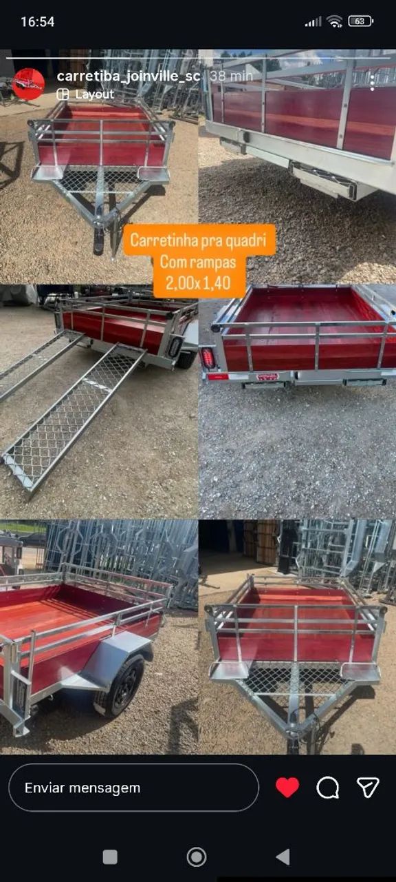 Carretinha pra quadriciclo com rampa  - Foto 2