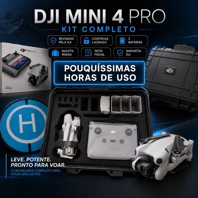 DJI Mini 4 Pro Fly More Combo Plus (revisado pela DJI, com nota fiscal e garantia)
