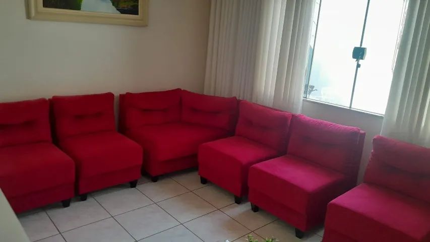 Sofa modular em L Vermelho - Foto 4