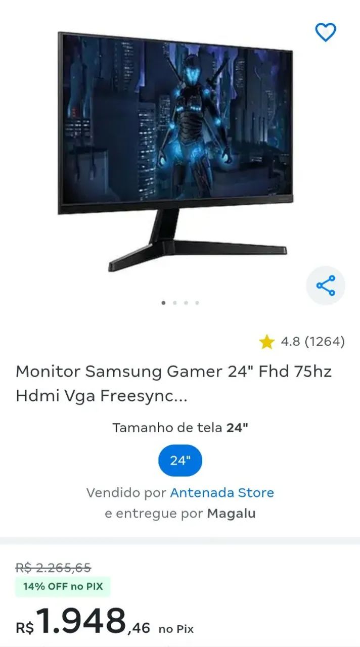 Monitor Gaming Samsung Perfeito - Foto 5