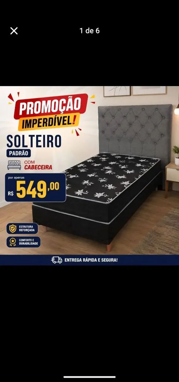 Cabeceira e cama box novas com frete grátis aqui. - Foto 3