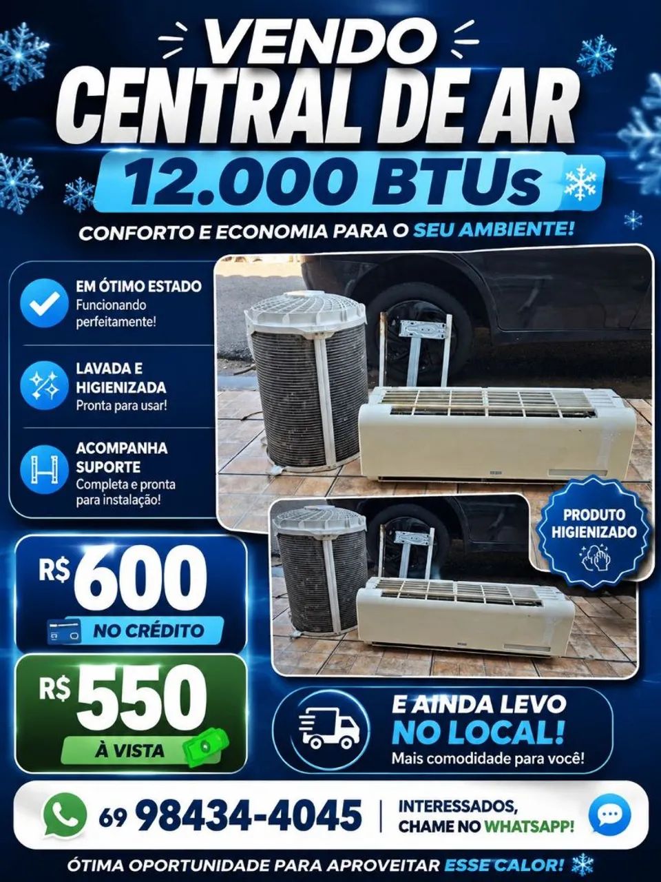Central de ar 12.000 BTUs 