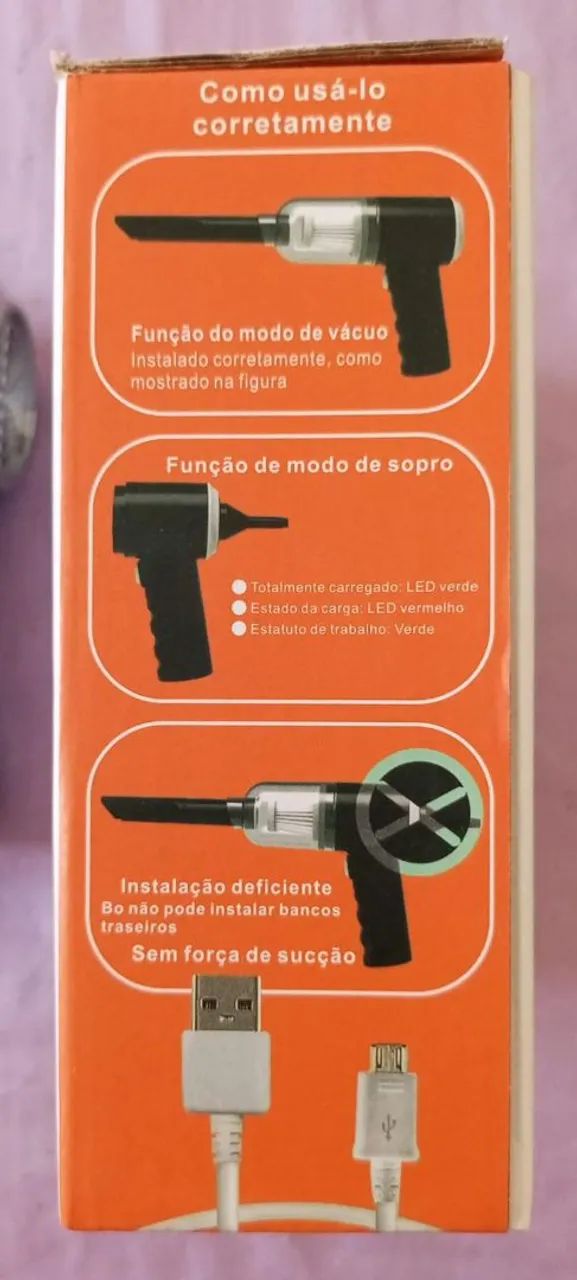 Mini Aspirador 3 Em 1 Portátil Usb Recarregável Soprador. Novo - Foto 4