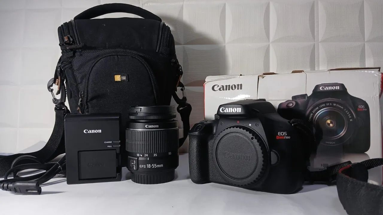 Kit Canon Rebel T100 + Lente 18-55mm + Bolsa para Transporte + Wi-Fi