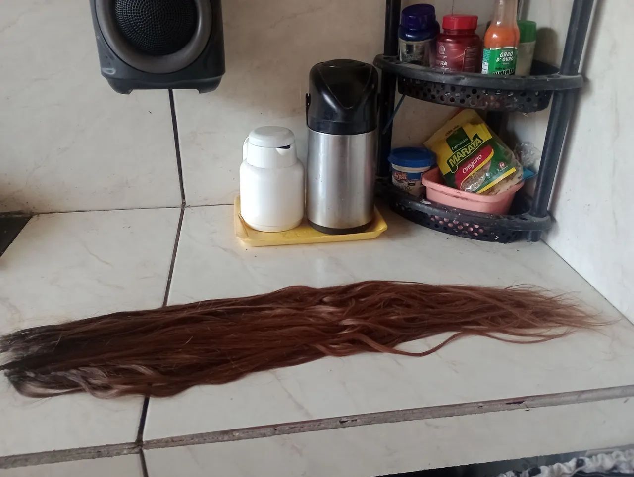 Cabelo humano pra mega herr cor morena iluminada 65 cm 130 gm  - Foto 2