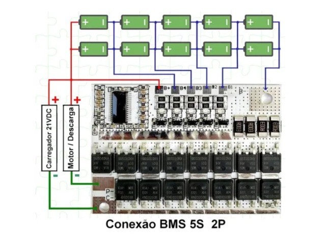 PLACA DE PROTECAO BMS P/4 BATERIAS LI-ION POLIMERO 16.8V - Beta