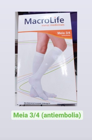 Meia 7/8 Macrolife antiembolia branca - Foto 2