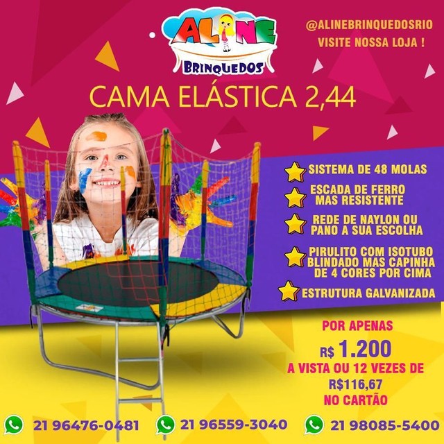 Cama elástica 2.44  sistema de 48 molas
