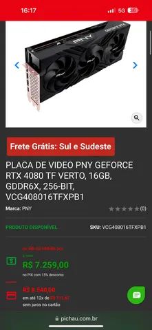 Placa De Vídeo Gigabyte Rtx 4080 Eagle 16gb Gddr6x 256 Bits