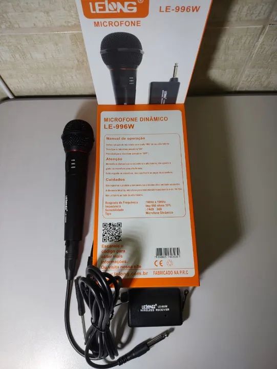 Microfone Wireless Karaokê e Fio  - Foto 3