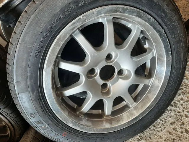 Roda aro 14 Binno stock com pneu 185 60 14 usados jogo 4x100 Vw Gol
