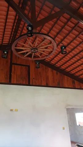 Luminária roda de carroça pendente  - Foto 4