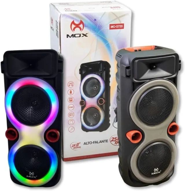 Caixa de Som Bluetooth Com Microfone Speaker LED MO-S720 Bateria Recarregavel