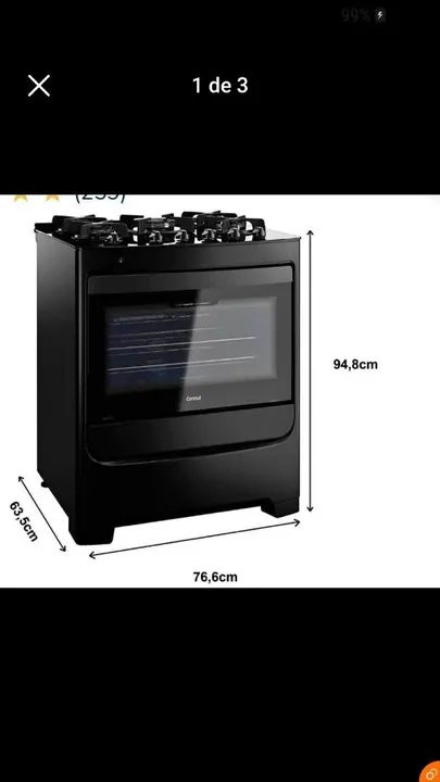 Fogão Consul 5 bocas mesa de vidro  - Foto 3