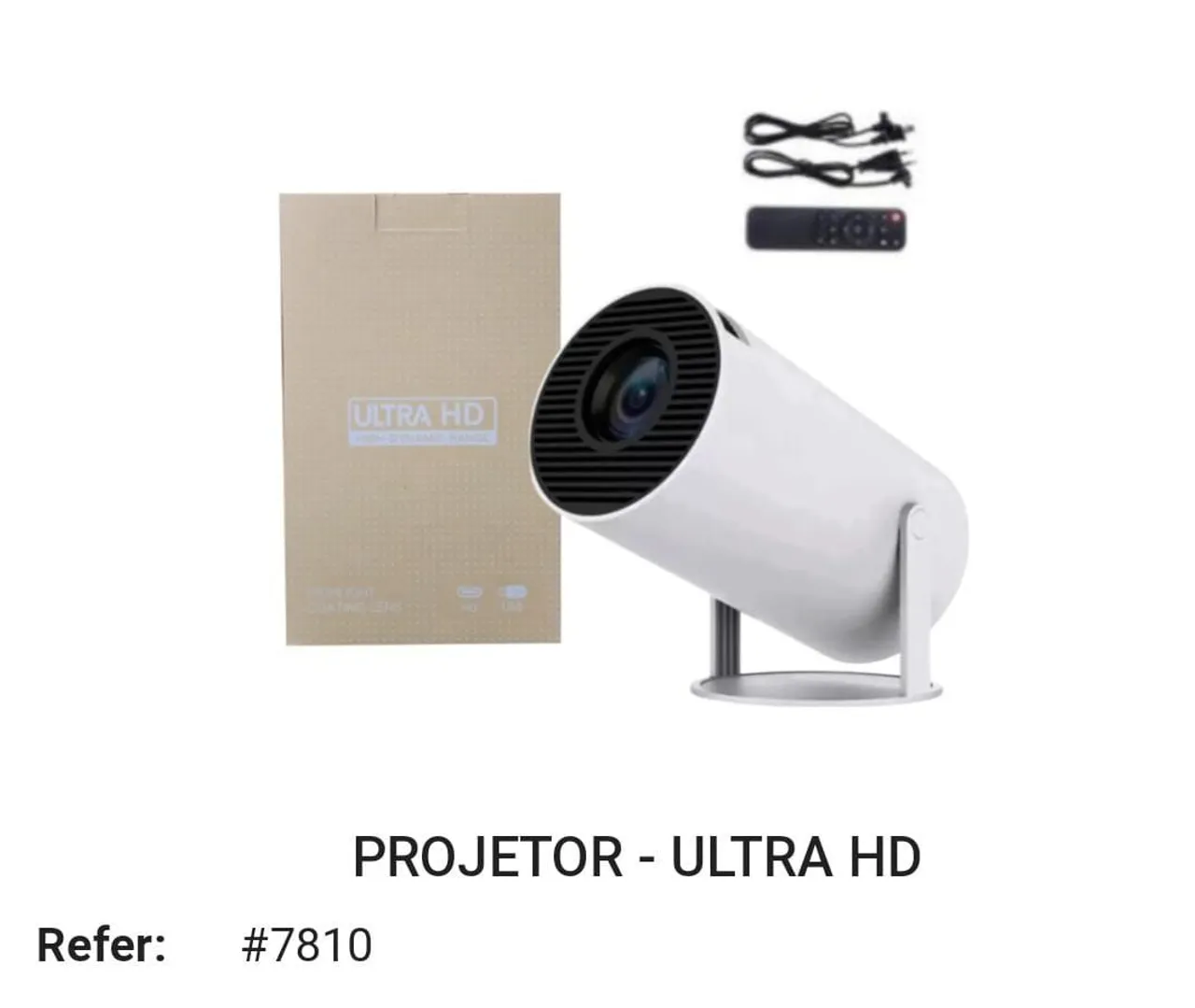 Retroprojetor 4k Branco Wifi Android Portátil Ultra Hdmi 1080p Diversão<br>