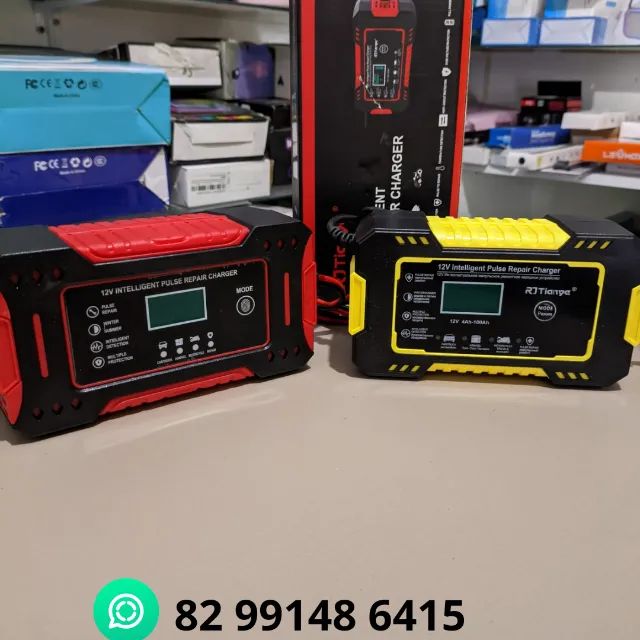 Carregador de Bateria Carro e Moto Potente + Entrega Grátis e Garantia 