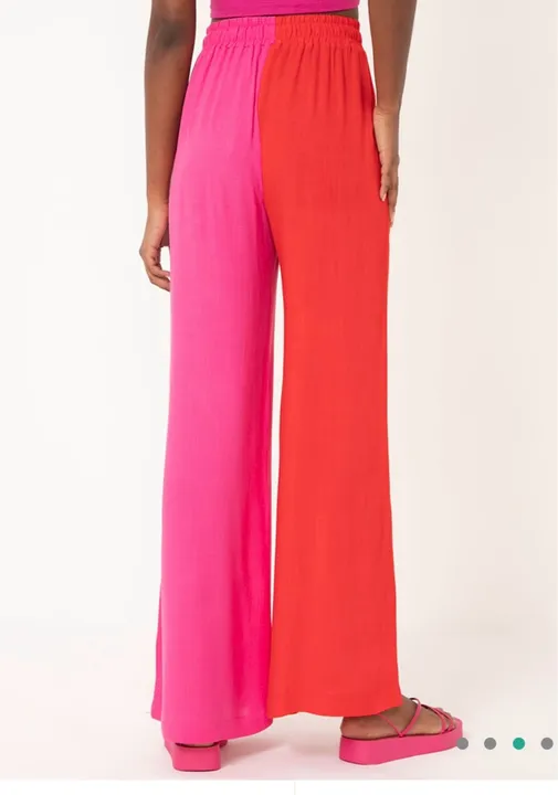 Calça pantalona nova, nunca usada rosa com vermelho tamanho 40