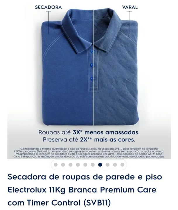 Secadora de Roupas Electrolux 11kg Branca Premium Care - Foto 6