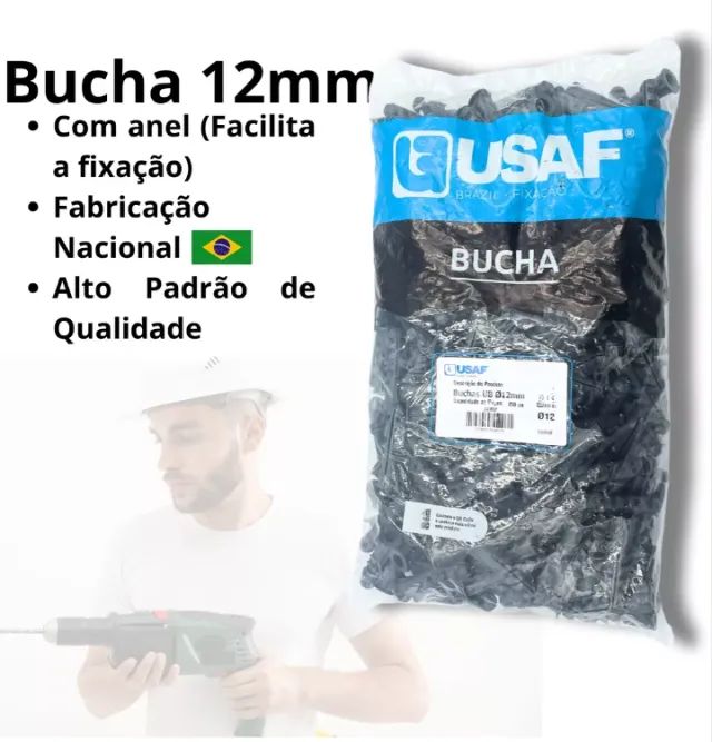 kit 100 Bucha Com Aba Para Parede 12mm top - Foto 2