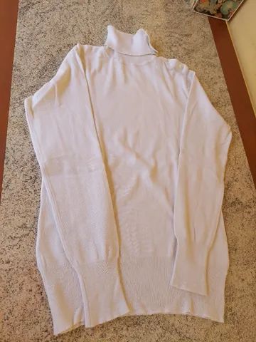 Cardigan de Lã Branco com gola olímpica - Foto 2