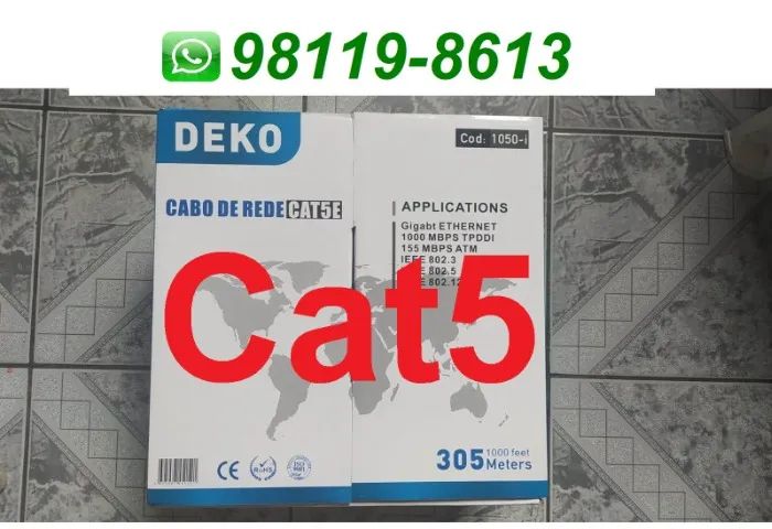 Cabo Cat5e para internet Caixas e Metros