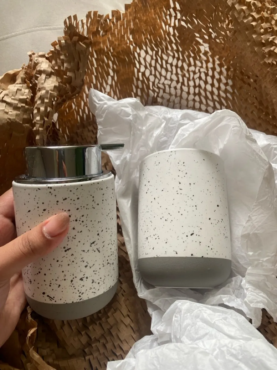 Conjunto de Saboneteira e Porta Escova Camicado Original