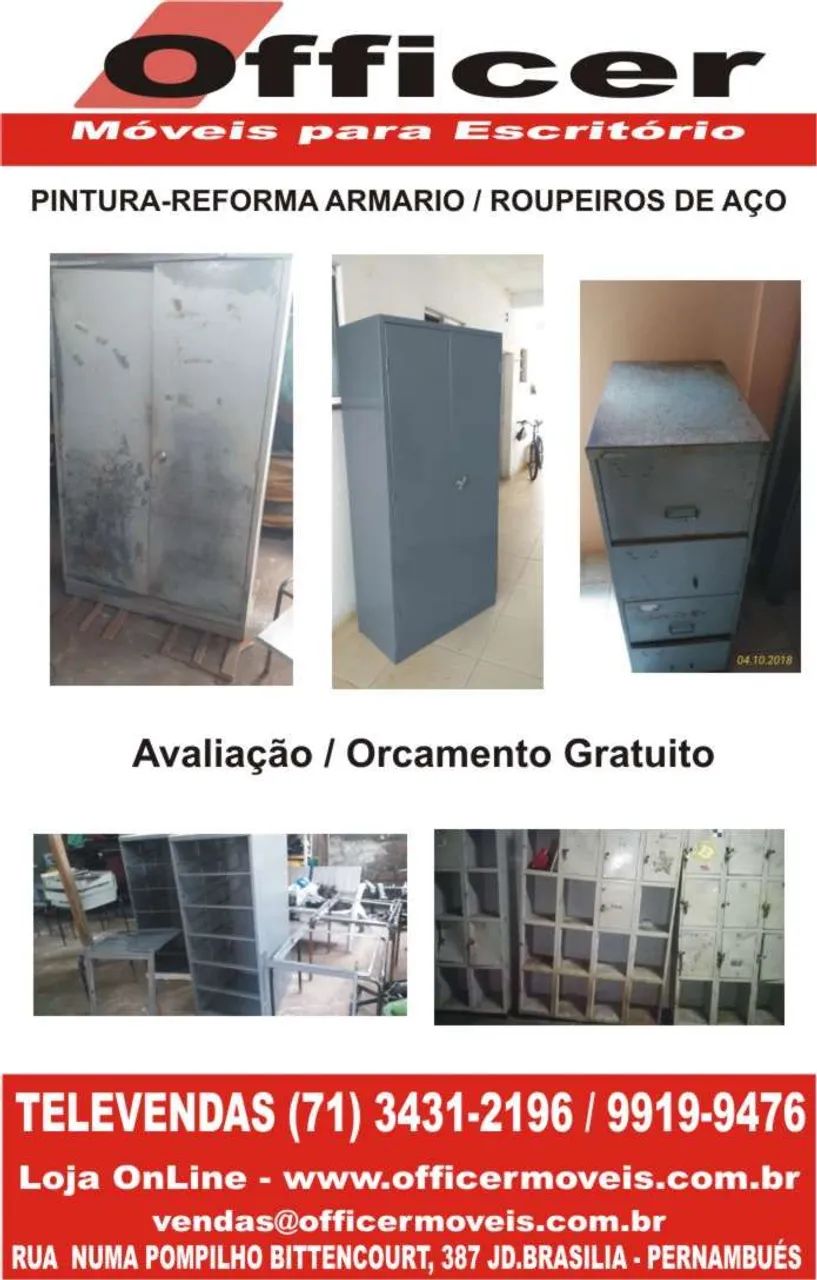 Reforma e Pintura de Armário Roupeiros / Vestiário, Estantes, Arquivos e Armários em aço - Foto 4