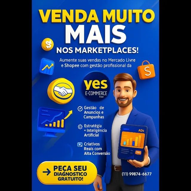 Serviços de Anúncios para Maketplaces, Mercado Livre, Shopee, Shein e Amazon