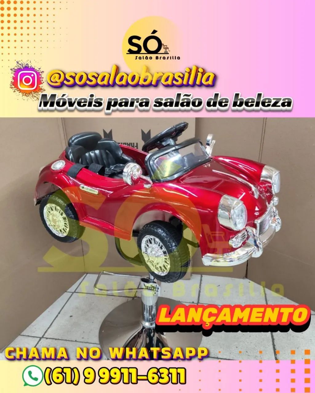 Cadeira de Barbeiro Infantil Carrinho - lançamento - Foto 2