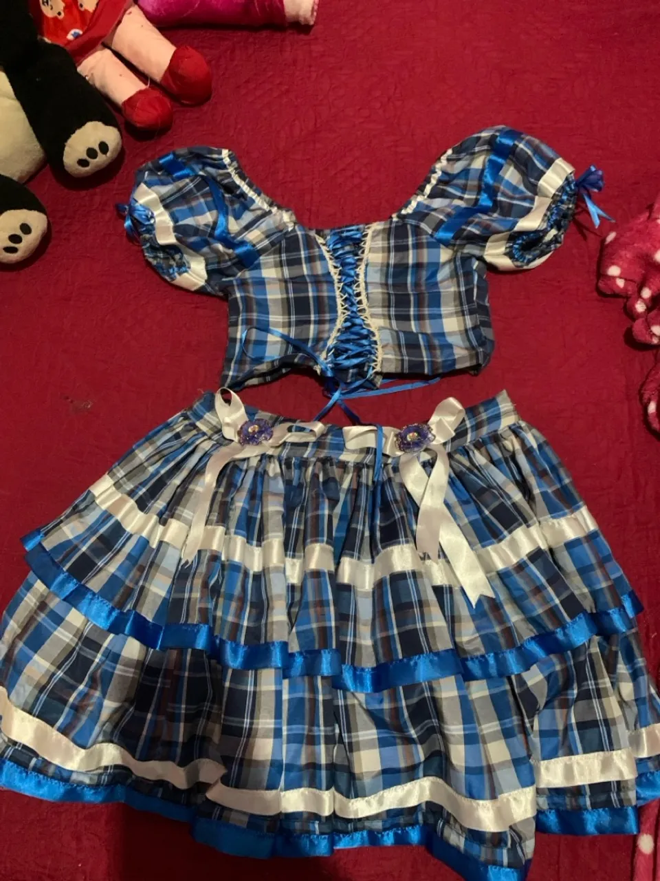 Conjunto Xadrez Azul e Branco