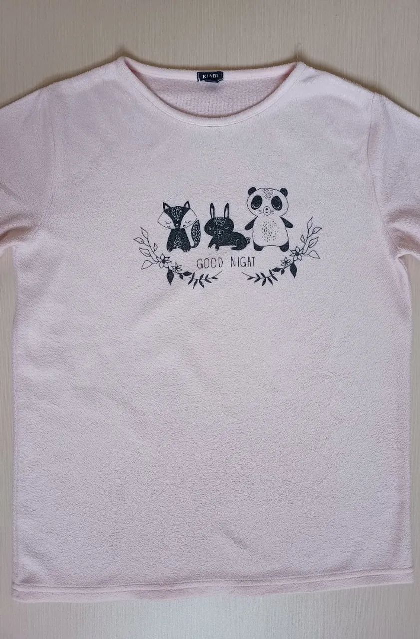 Blusa Infantil Rosa Manga Longa em Fleece - Foto 4