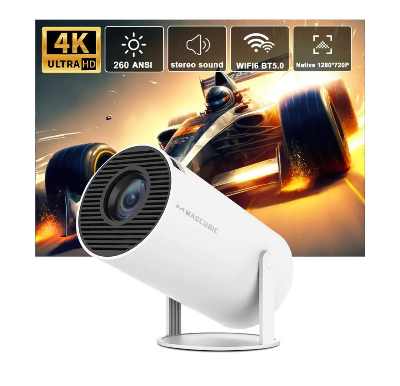 Projetor Portátil Cinemax 4K 150 Polegadas