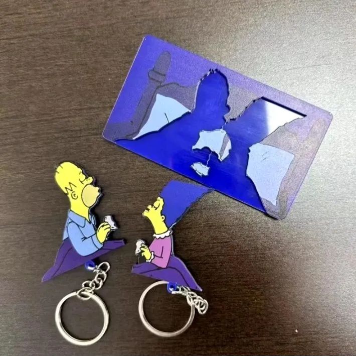 Chaveiro Simpsons Com Imã Bart e Lisa - Foto 2