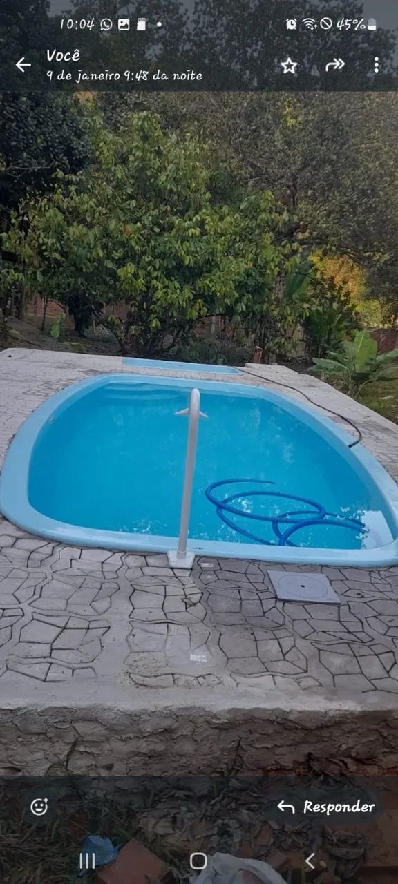 Trabalho com roço deroçadeira com limpeza de piscina 
