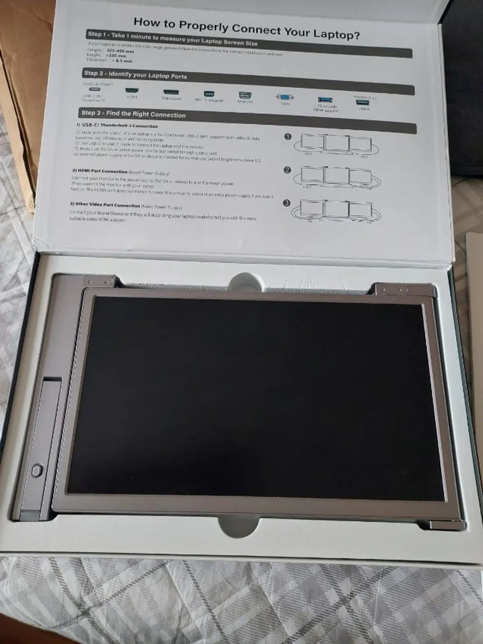 Extensor de monitor de laptop, suporte de monitor triplo de 15 polegadas FHD 1080 p ips,   - Foto 5
