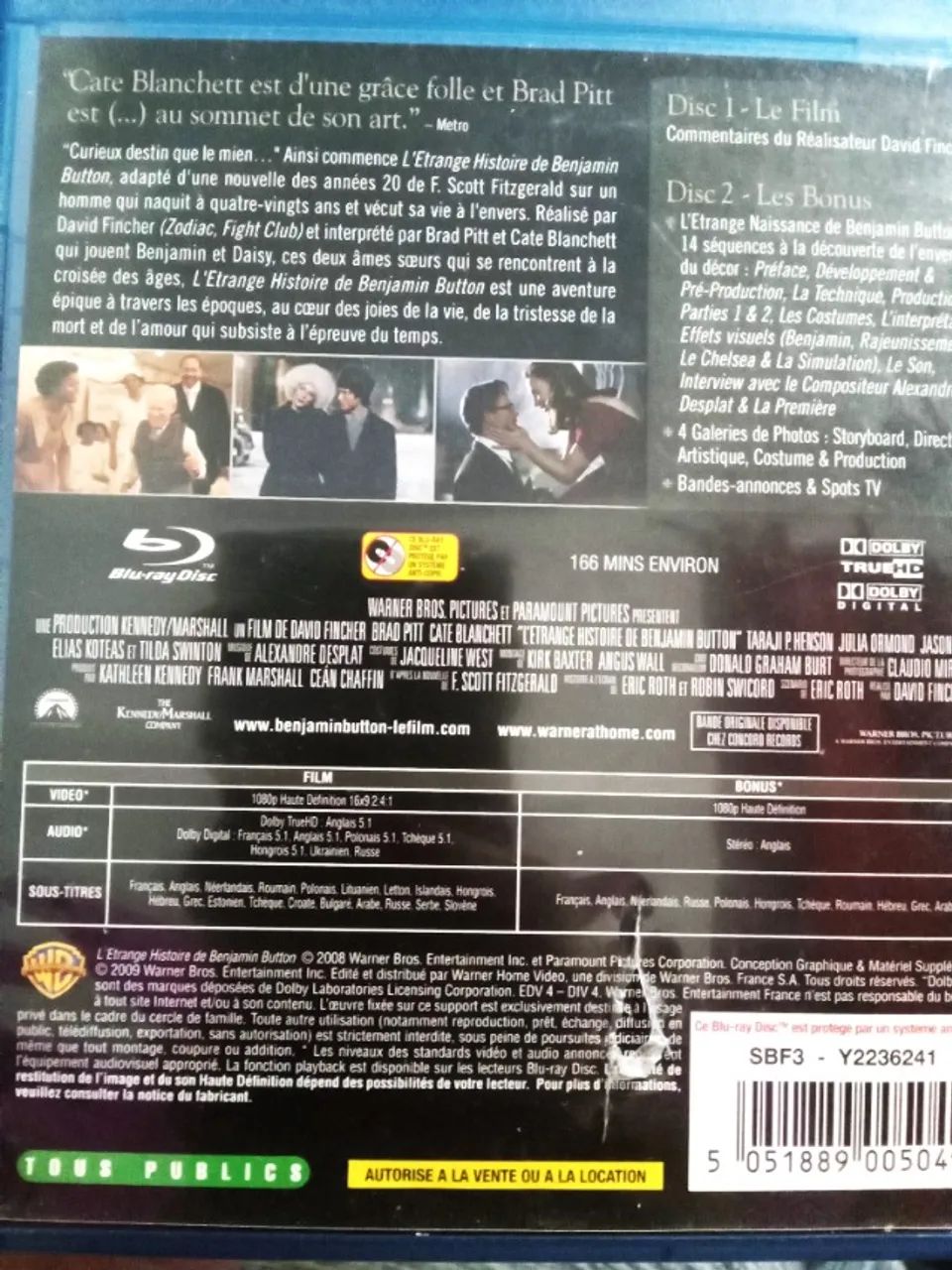 Blu-ray- O estranho caso de Benjamim Button - Inglês/ francês/ russo/ polonês - Foto 2