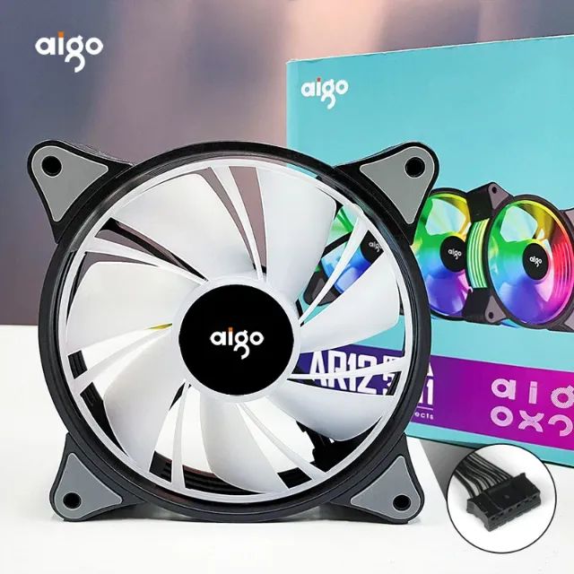 Kit 5 fans RGB Aigo AR12 + Controladora + Controle Remoto *Frete Grátis - Foto 2