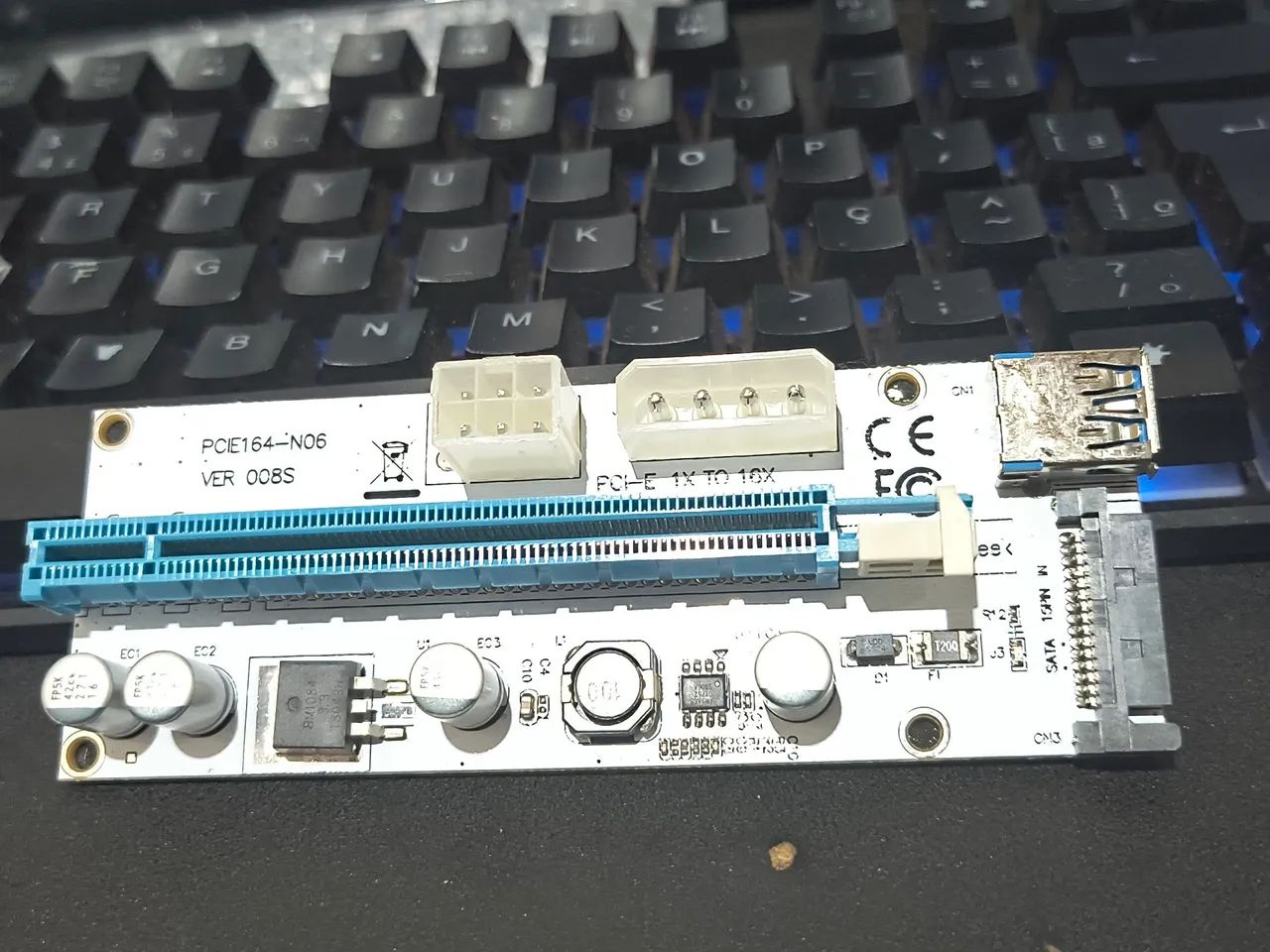 Placa Pci-e Express Riser Ver009s Usb 3.0 Extensor - Foto 4