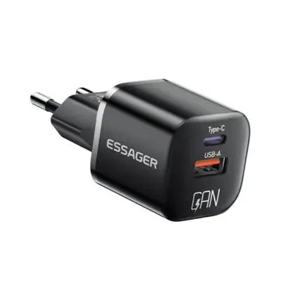 1 Carregador Rápido Duplo, Essager ES-CD31, 20W PD GaN QC (Novo) - Foto 3