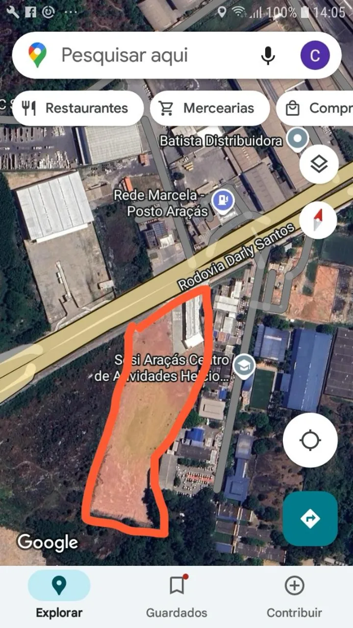 Área frente p Darly Santos 17.000m² 650 por m²Ven