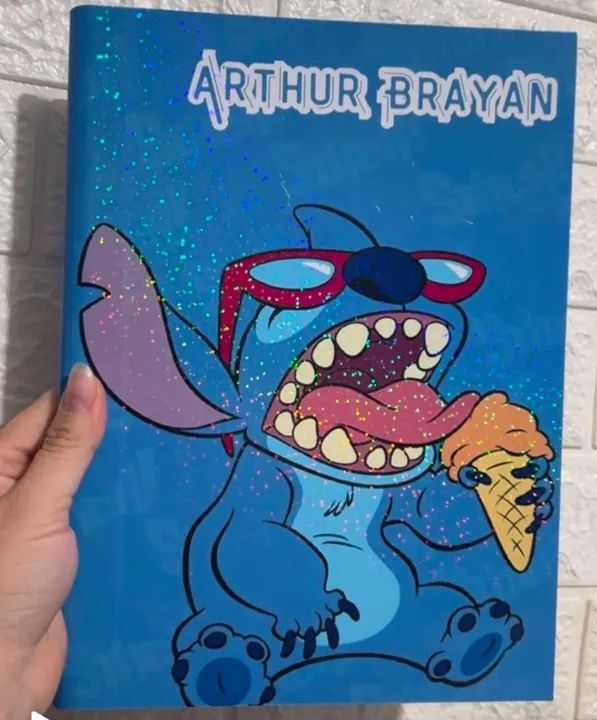 Personalização de Caderno Stitch 