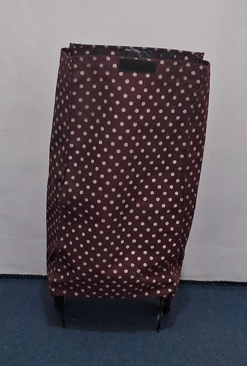 Bolsa sacola de compras dobrável com rodinhas - Foto 2