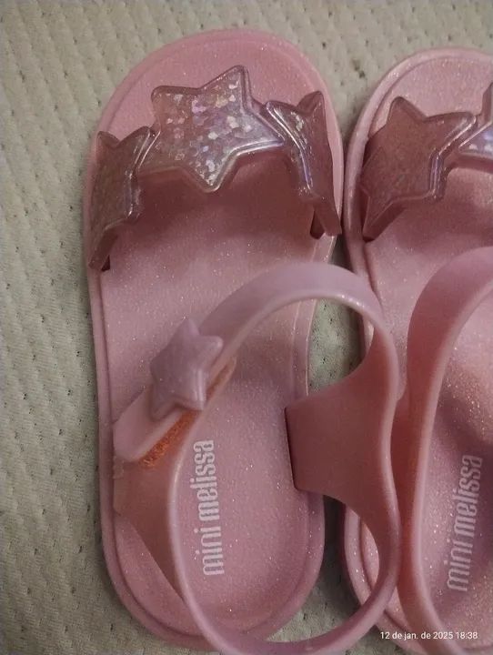 Sandálias Mini Melissa Glitter Rosa - Foto 2
